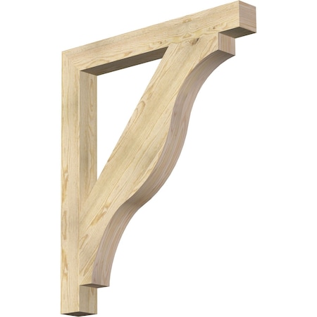 Ekena Millwork Funston Block Rough Sawn Bracket, Douglas Fir, 4"W x 36"D x 42"H BKT04X36X42FST05RDF